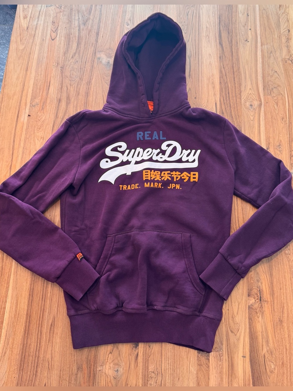 Superdry Hooded Sweatshirt Men’s Small Burgundy Hoodie
